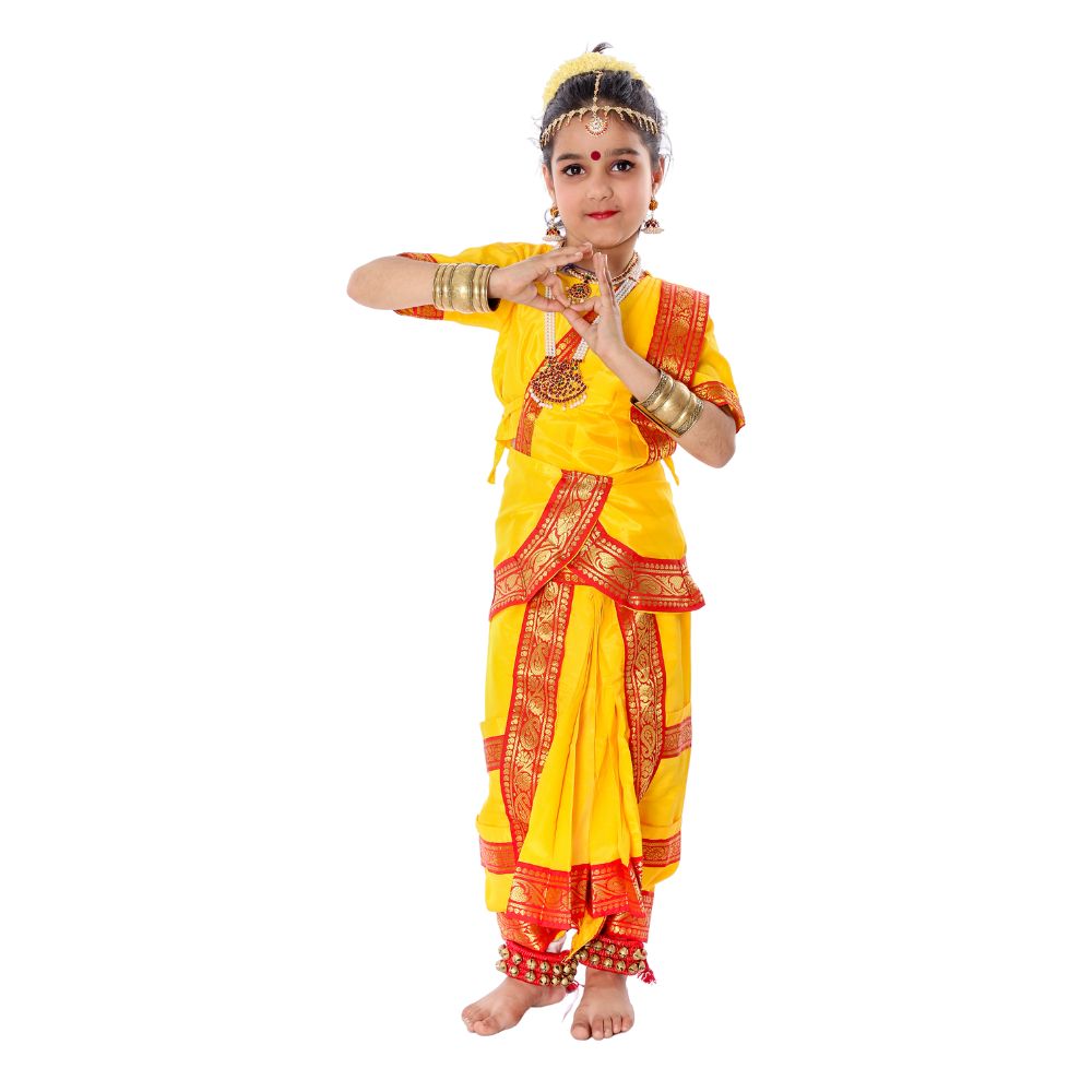 Red Bharatnatyam Dance Costume main image 1