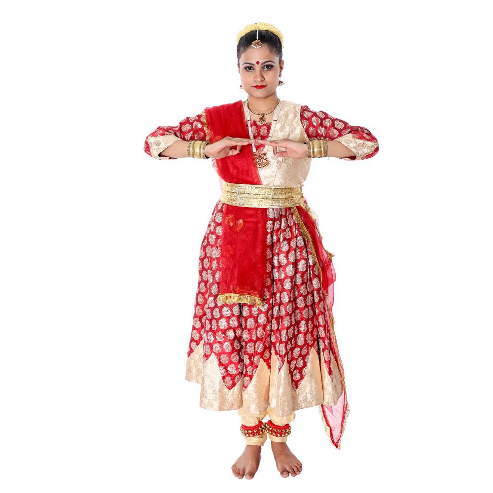 white christmas dresses Women Kathak Dance Dress Anarkali Style Costume (One Size) – The Dance Bible