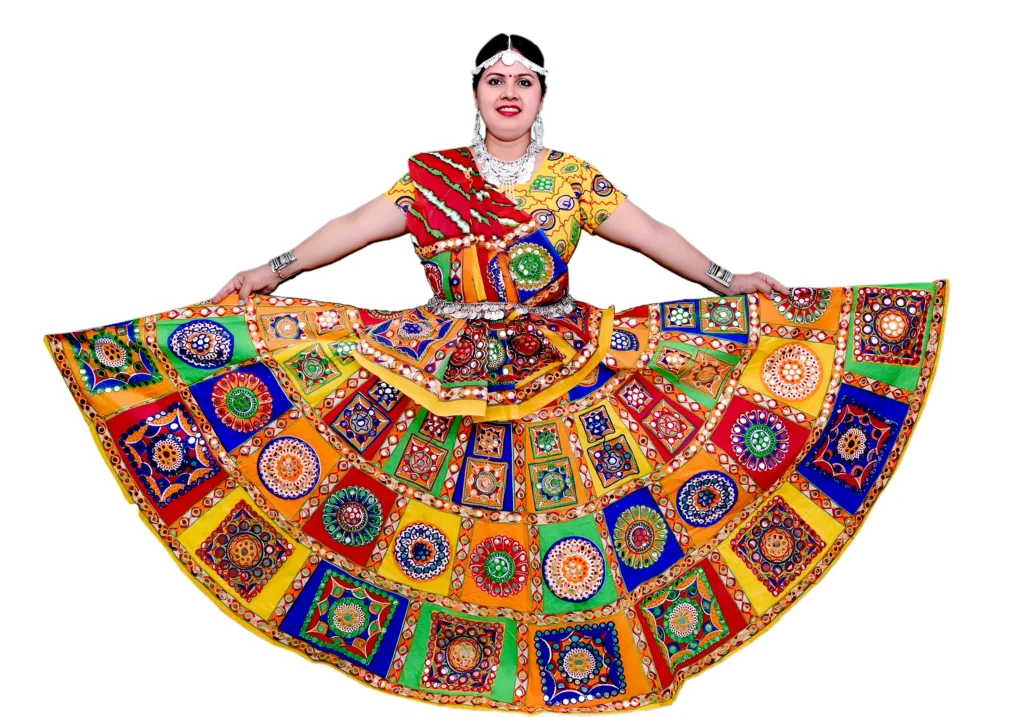 chinese dress ladies Women Multicolor Embroidered Garba Dance Dress main image 1
